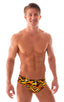 M64 - Mens Swim Dive Competition Brief - Prints 3554 Wild tiger - Skinzwear