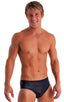 M64 - Mens Swim Dive Competition Brief - Wet Look 0007 Black - Skinzwear