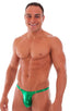 M65 - Mens Quick Release Thong Bravura Pouch - Metallics 9820 Kelly green - Skinzwear