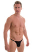M66 - Mens Micro String Rio Bikini - Solid Sheer Semi Sheer 1537 Black - Skinzwear