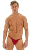 M66 - Mens Micro String Rio Bikini - Solid Sheer Semi Sheer 1538 Red - Skinzwear