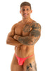 M66 - Mens Micro String Rio Bikini - Solid Sheer Semi Sheer 5537 Neon coral - Skinzwear