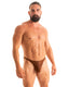 M67 - Mens Classic T Back Thong - Solid Sheer Semi Sheer 9886 Chocolate silk - Skinzwear