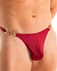 M67O - Mens Classic T Back Thong with Ornament - Solids 9878 Maroon Mirage - Skinzwear