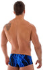 M71 - Mens Pouch Enhanced Micro Square Cut Swim Trunks - Prints 1118 Laser blue lightening - Skinzwear