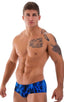 M71 - Mens Pouch Enhanced Micro Square Cut Swim Trunks - Prints 1118 Laser blue lightening - Skinzwear