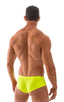 M71 - Mens Pouch Enhanced Micro Square Cut Swim Trunks - Solid Sheer Semi Sheer 5537 - 5538 Neon coral - Neon chartreuse - Skinzwear