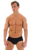 M71 - Mens Pouch Enhanced Micro Square Cut Swim Trunks - Solid Sheer Semi Sheer 8567 Black - Skinzwear