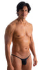 M73 - Mens Micro Pouch 1/2 Back Bikini - Mesh 2556 - 6407 Black peep show - Black - Skinzwear