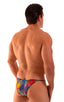 M73 - Mens Micro Pouch 1/2 Back Bikini - Mesh 4502 Tropical feathers - Skinzwear