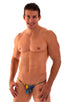 M73 - Mens Micro Pouch 1/2 Back Bikini - Mesh 4502 Tropical feathers - Skinzwear