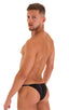 M73 - Mens Micro Pouch 1/2 Back Bikini - Solid Sheer Semi Sheer 8567 Black - Skinzwear