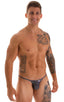 M73 - Mens Micro Pouch 1/2 Back Bikini - Wet Look 0007 Black - Skinzwear