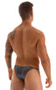 M73 - Mens Micro Pouch 1/2 Back Bikini - Wet Look 0007 Black - Skinzwear