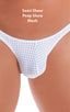M74 - Mens Micro Pouch Full Back Bikini - Mesh 2500 White peep show - Skinzwear