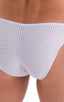 M74 - Mens Micro Pouch Full Back Bikini - Mesh 2500 White peep show - Skinzwear