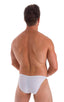 M74 - Mens Micro Pouch Full Back Bikini - Mesh 2500 White peep show - Skinzwear