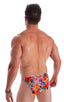 M74 - Mens Micro Pouch Full Back Bikini - Mesh 4552 Hibiscus printed stretch - Skinzwear