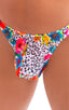 M74 - Mens Micro Pouch Full Back Bikini - Mesh 4552 Hibiscus printed stretch - Skinzwear