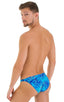 M74 - Mens Micro Pouch Full Back Bikini - Prints 9155 New world blue - Skinzwear