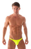M74 - Mens Micro Pouch Full Back Bikini - Solids 1459 Chartreuse - Skinzwear