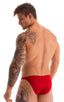 M74 - Mens Micro Pouch Full Back Bikini - Solids 3450 Ruby red - Skinzwear