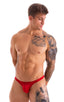 M74 - Mens Micro Pouch Full Back Bikini - Solids 3450 Ruby red - Skinzwear