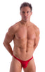 M74 - Mens Micro Pouch Full Back Bikini - Solids 3450 Ruby red - Skinzwear