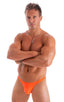 M74 - Mens Micro Pouch Full Back Bikini - Solids 6402 Blazing orange - Skinzwear