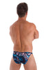 M74 - Mens Micro Pouch Full Back Bikini - Tan Through 4750 Aqua leopard - Skinzwear