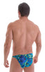 M74 - Mens Micro Pouch Full Back Bikini - Tan Through 8851 Tahitian rainforest - Skinzwear
