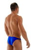 M75 - Mens Fitted Pouch Puckered Back - Wet Look 0003 Royal blue - Skinzwear