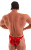 M75POS - Mens Fitted Pouch Puckered Back Posing Suit - Metallics 9811 Red - Skinzwear