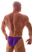 M75POS - Mens Fitted Pouch Puckered Back Posing Suit - Solids 3453 Royal purple - Skinzwear
