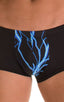M76 - Mens Fitted Pouch Boxer Swim Trunks - Prints 1118 - 6407 Laser blue lightening - Black - Skinzwear