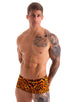 M76 - Mens Fitted Pouch Boxer Swim Trunks - Prints 3153 Golden leopard - Skinzwear