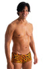 M76 - Mens Fitted Pouch Boxer Swim Trunks - Prints 3153 Golden leopard - Skinzwear