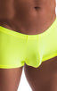 M76 - Mens Fitted Pouch Boxer Swim Trunks - Solid Sheer Semi Sheer 5538 Neon chartreuse - Skinzwear