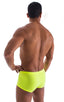 M76 - Mens Fitted Pouch Boxer Swim Trunks - Solid Sheer Semi Sheer 5538 Neon chartreuse - Skinzwear