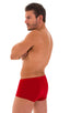 M76 - Mens Fitted Pouch Boxer Swim Trunks - Solids 3450 Ruby red - Skinzwear
