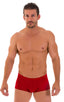 M76 - Mens Fitted Pouch Boxer Swim Trunks - Solids 3450 Ruby red - Skinzwear
