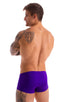 M76 - Mens Fitted Pouch Boxer Swim Trunks - Solids 3453 Royal purple - Skinzwear