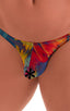 M77 - Mens Micro Pouch Swimsuit Thong - Mesh 4502 Tropical feathers - Skinzwear