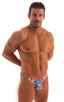 M77 - Mens Micro Pouch Swimsuit Thong - Prints 2166 Rainbow reptile - Skinzwear