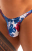 M77 - Mens Micro Pouch Swimsuit Thong - Prints 3121 American flag collage - Skinzwear