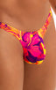 M77 - Mens Micro Pouch Swimsuit Thong - Prints 8163 Tahitian sunset - Skinzwear