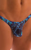 M77 - Mens Micro Pouch Swimsuit Thong - Semi Sheer Prints 2572 Dark water - Skinzwear
