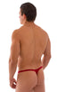 M77 - Mens Micro Pouch Swimsuit Thong - Solid Sheer Semi Sheer 1538 Red - Skinzwear