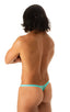 M77 - Mens Micro Pouch Swimsuit Thong - Solid Sheer Semi Sheer 2576 Sky - Skinzwear