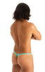 M77 - Mens Micro Pouch Swimsuit Thong - Solid Sheer Semi Sheer 4558 Mint - Skinzwear